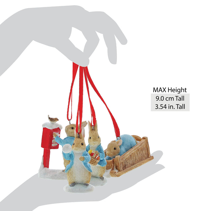 Peter Rabbit Set of 4 Hanging Ornaments by Beatrix Potter