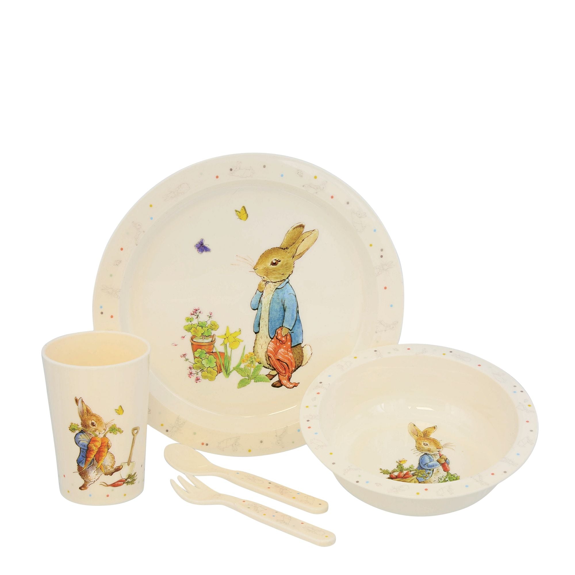 Peter Rabbit 5-piece Dinner Set – Beatrix Potter Gifts by Enesco