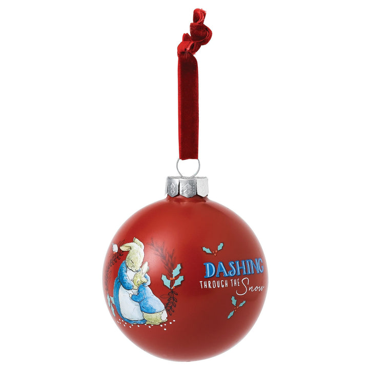 Mrs. Rabbit & Peter Rabbit Merry Christmas Bauble by Beatirix Potter