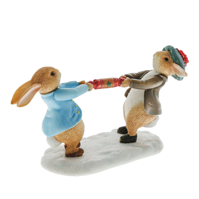Peter Rabbit and Benjamin Pulling a Cracker Figurine by Beatrix Potter