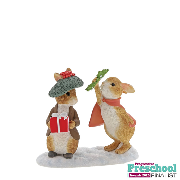 Flopsy and Benjamin Bunny Under the Mistletoe Figurine by Beatrix Potter