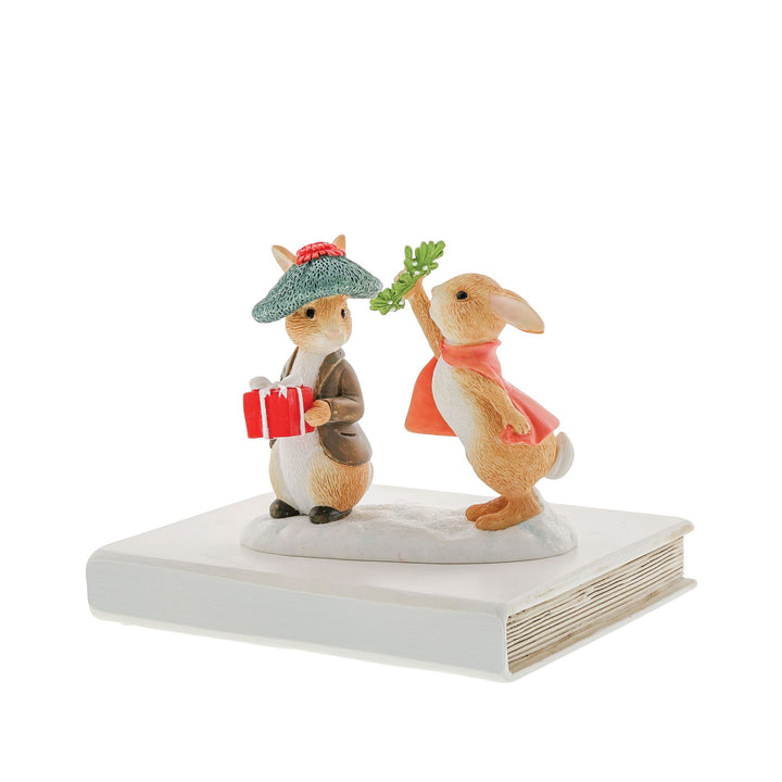 Flopsy and Benjamin Bunny Under the Mistletoe Figurine by Beatrix Potter