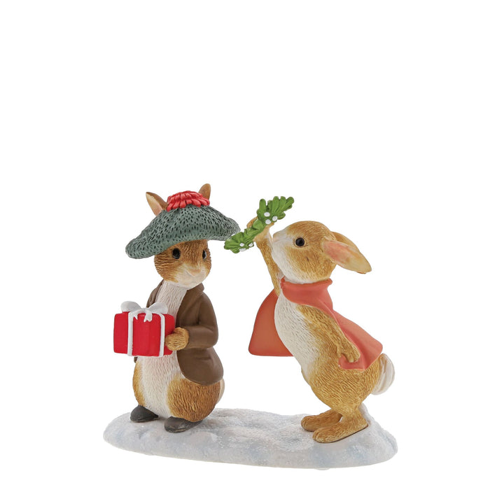 Flopsy and Benjamin Bunny Under the Mistletoe Figurine by Beatrix Potter