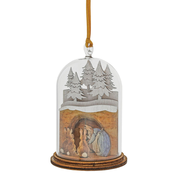 Mrs. Rabbit in Burrow Wooden Hanging Ornament