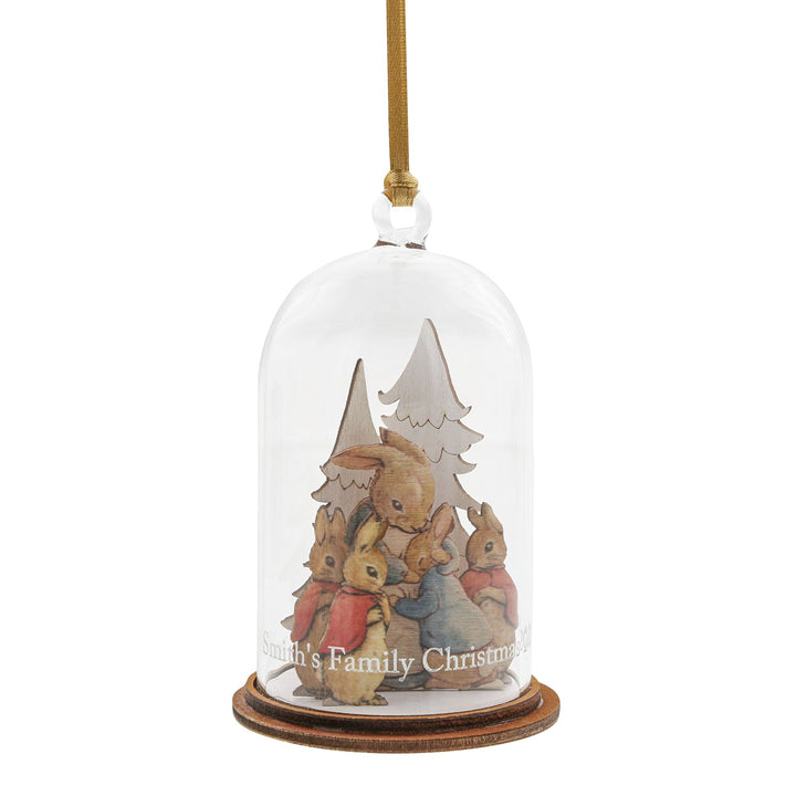 Peter Rabbit and Family at Christmas Wooden Hanging Ornament