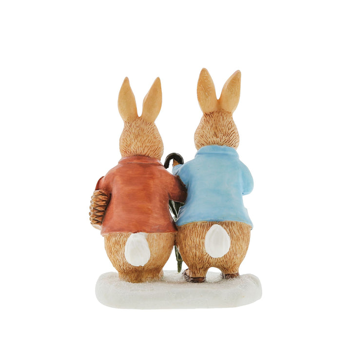 Peter Rabbit and Flopsy in Winter Figurine