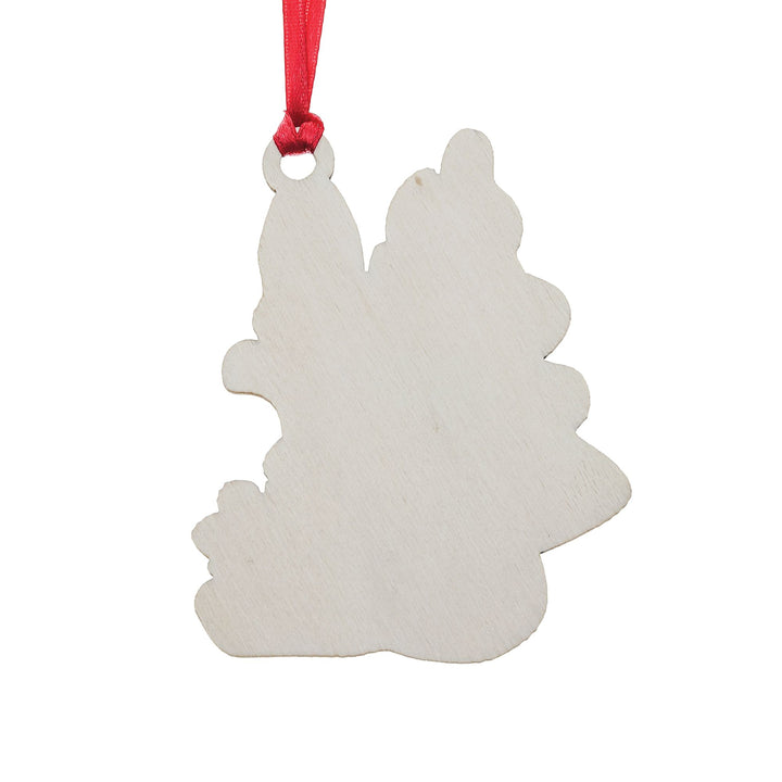 Peter Rabbit Sledging at Christmas Wooden Hanging Ornament