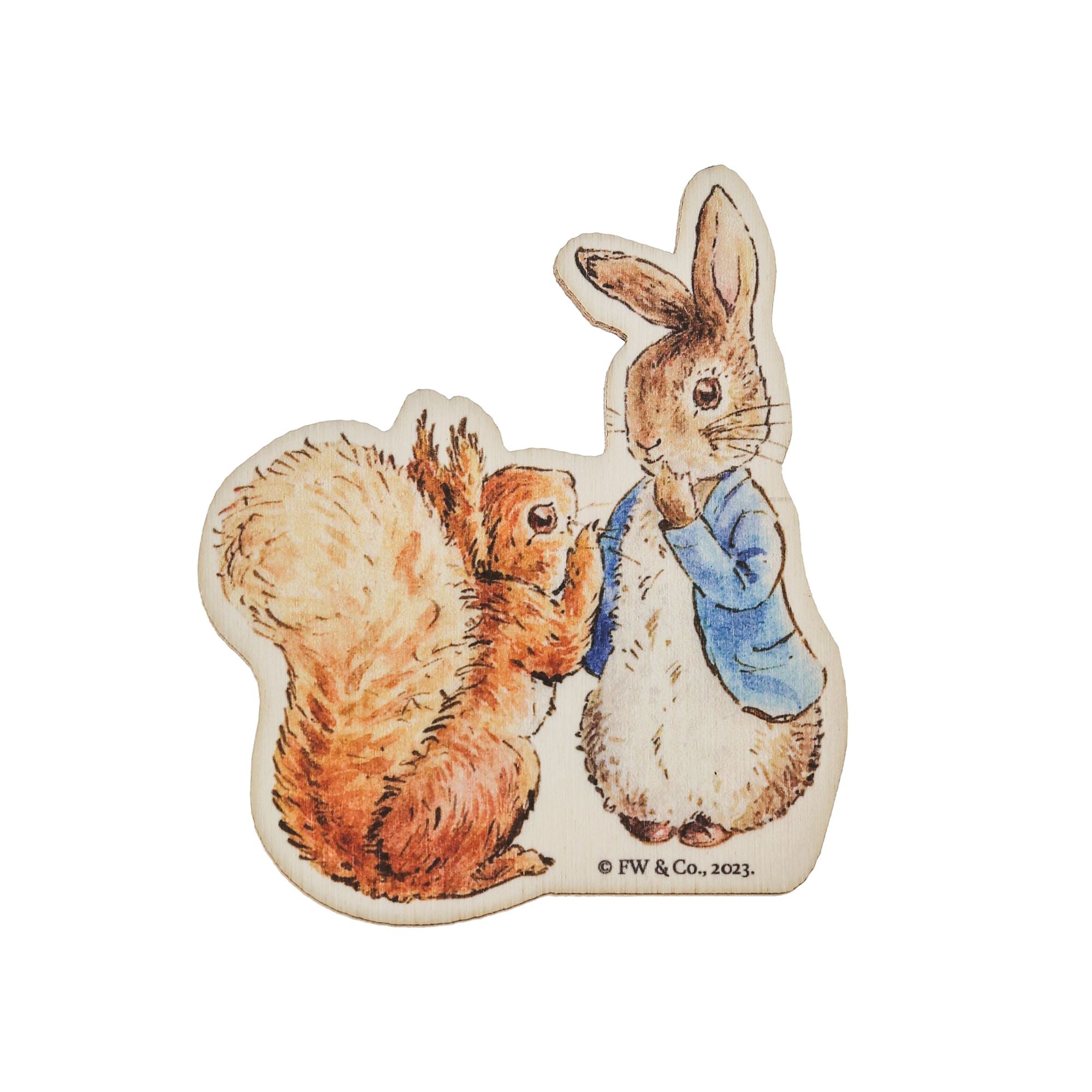 Peter Rabbit and Squirrel Nutkin Wooden Magnet – Beatrix Potter Gifts ...