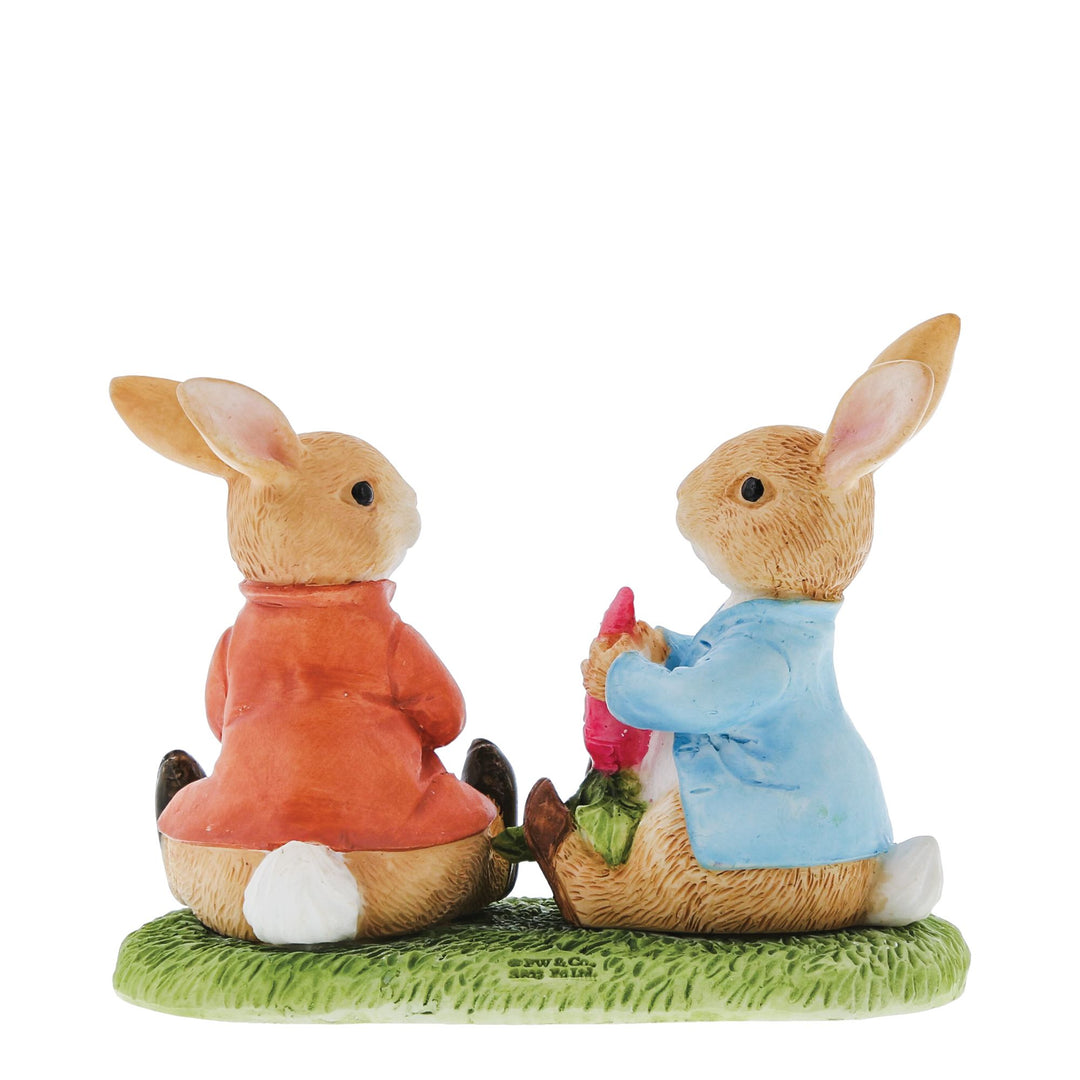 Peter Rabbit & Benjamin Eating Vegetables Figurine