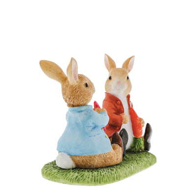 Peter Rabbit & Benjamin Eating Vegetables Figurine