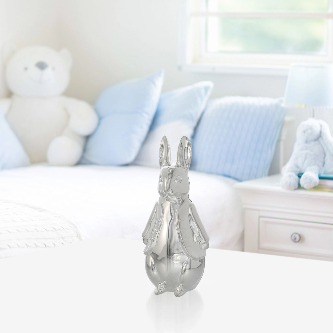 Peter Rabbit Silver Plated Sculpted Money Bank