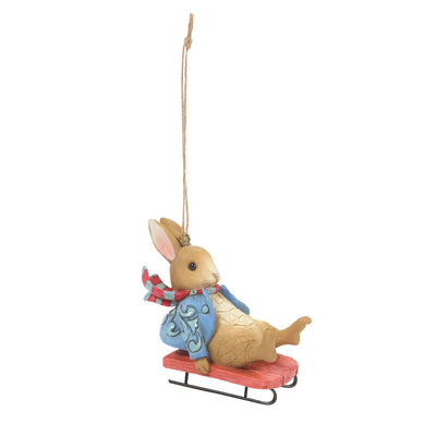 Peter Rabbit Sledging Hanging Ornament - Beatrix Potter by Jim Shore