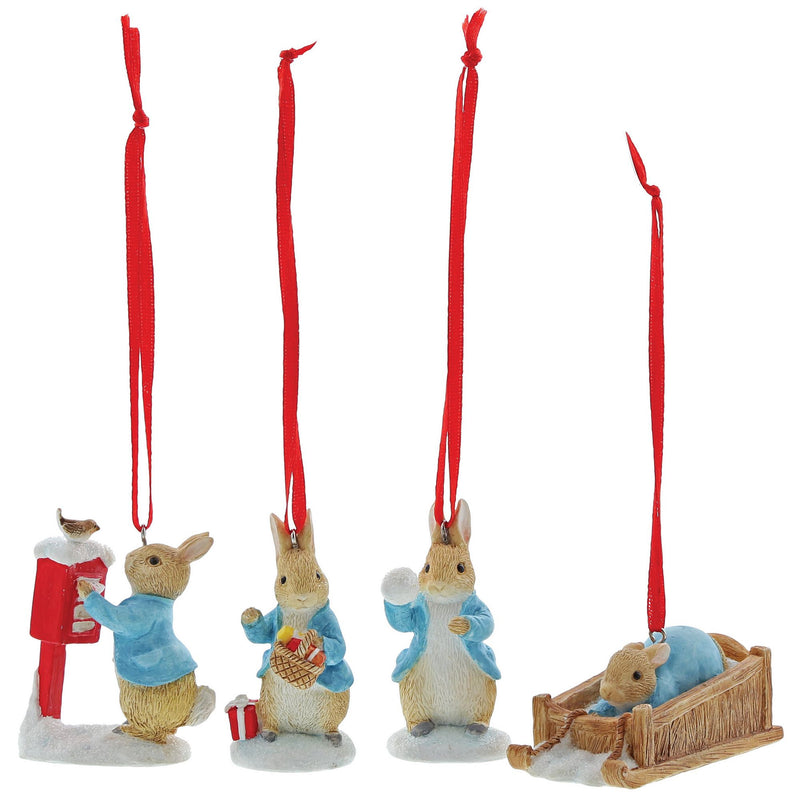 Peter Rabbit Set of 4 Hanging Ornaments by Beatrix Potter