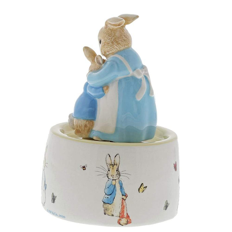 Mrs. Rabbit and Peter Ceramic Musical Figurine by Beatrix Potter