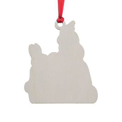 Peter Rabbit and Snow Rabbit Wooden Hanging Ornament